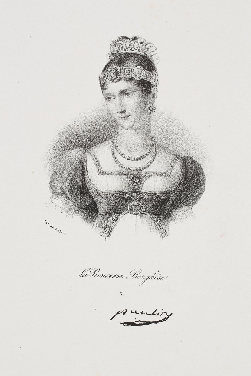 Portrett av prinsesse Pauline Borghese (Marie Paulette Bonaparte) av Francois Seraphin Delpech