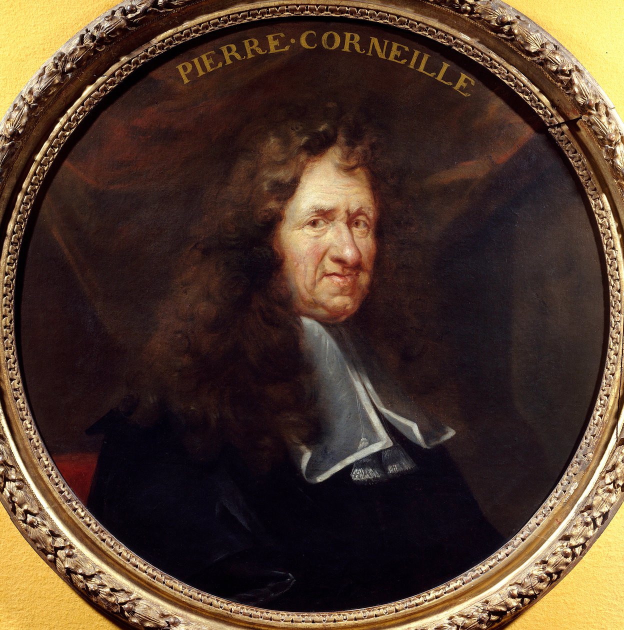 Portrett av Pierre Corneille (1606-1684) dramatisk poet Maleri av Francois Sicre (1640-1705) 1600-tallet. Diameter 0,760 m. Paris. Carnavalet museum av Francois Sicre