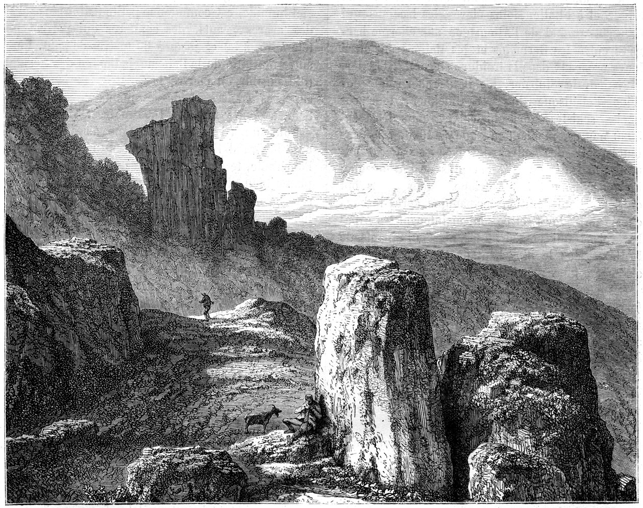 Brocken, eller Blocksberg, Harz-fjellene, Tyskland, 1800-tallet av Francois Stroobant