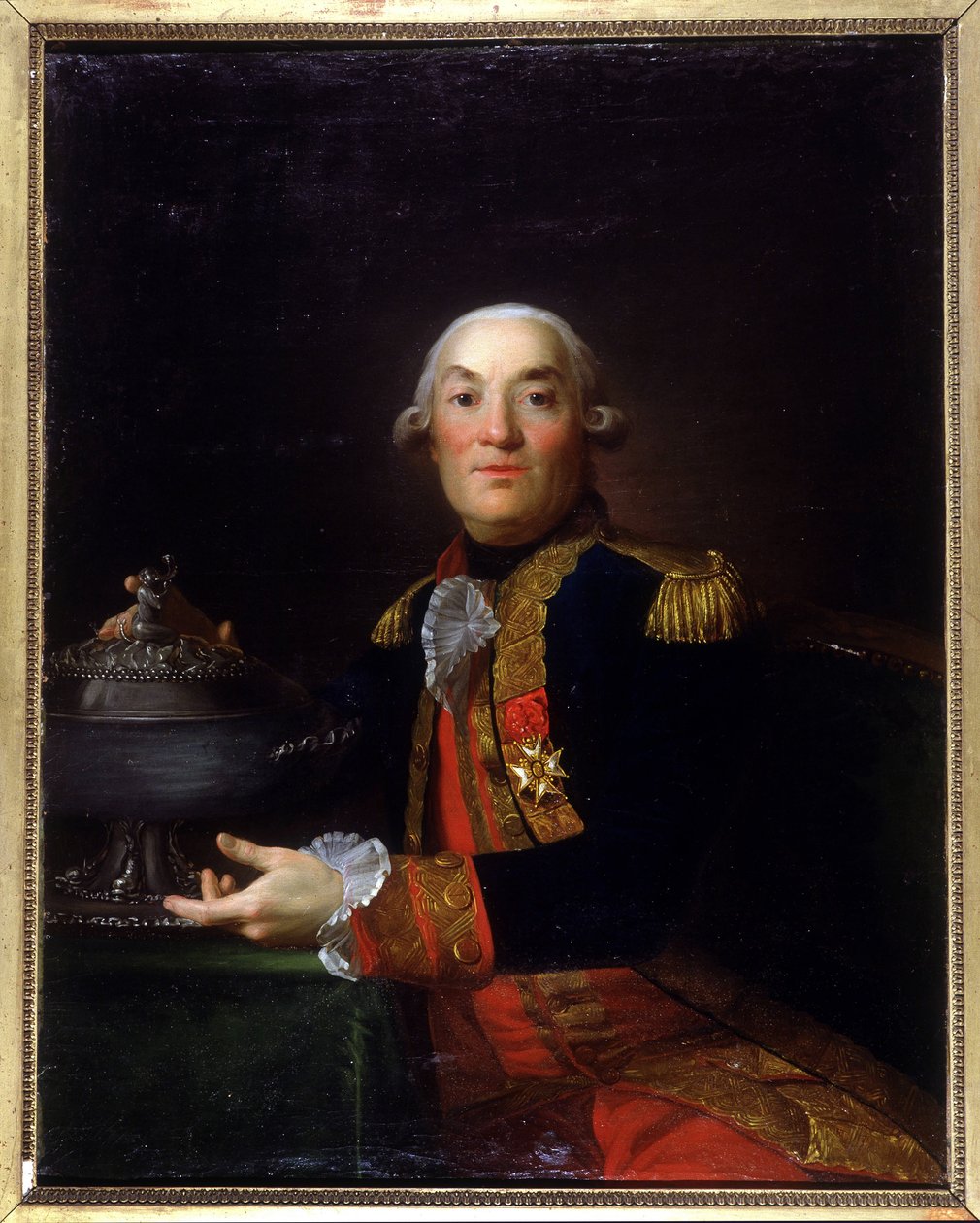 Portrett av Georges Peville the Pelley. Menigmann, sjøoffiser, admiral, minister for marinen. maleri av François - Valentin Gazard. Old Granville Museum av Francois Valentin Gazard