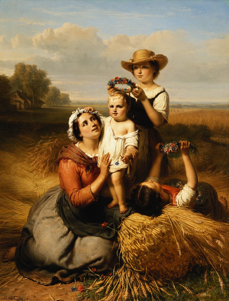 Høstmesterens familie, 1855 av Francois Verheyden