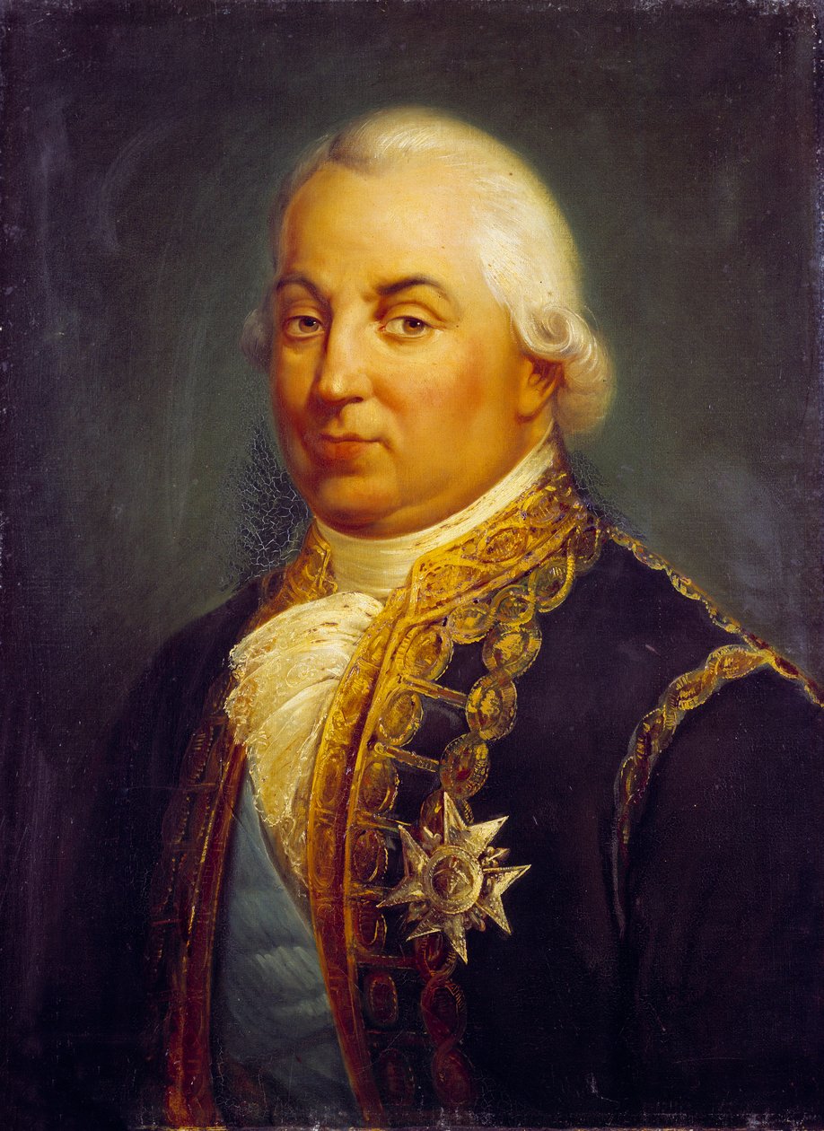 Portrett av Pierre Andre de Suffren de Saint Tropez (Saint-Trophez), fogd av Suffren (1729-1788). Maleri av Mathieu Latil (1796-1890) av Francois Vincent Mathieu Latil