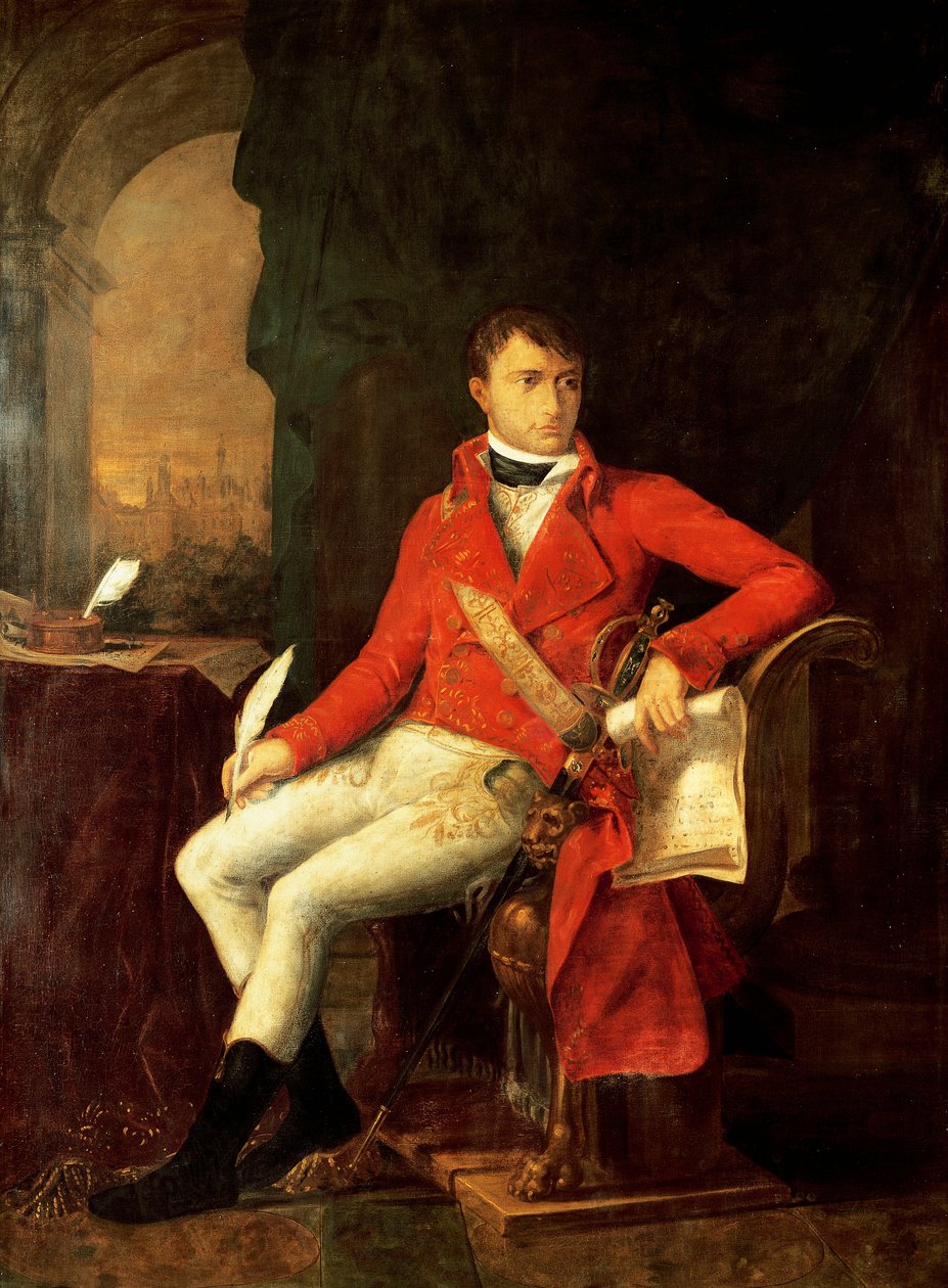 Portrett av Napoleon I Bonaparte i uniform av første konsul av Francois Xavier (attr. to) Fabre
