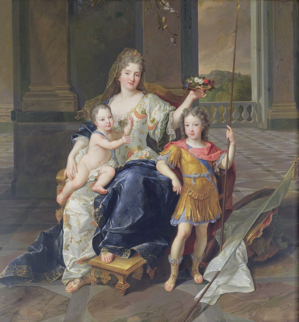 Hertuginne de la Ferte med hertugen av Bretagne og hertugen av Anjou (Louis XV) ca. 1712 (olje på lerret) av Francois de Troy