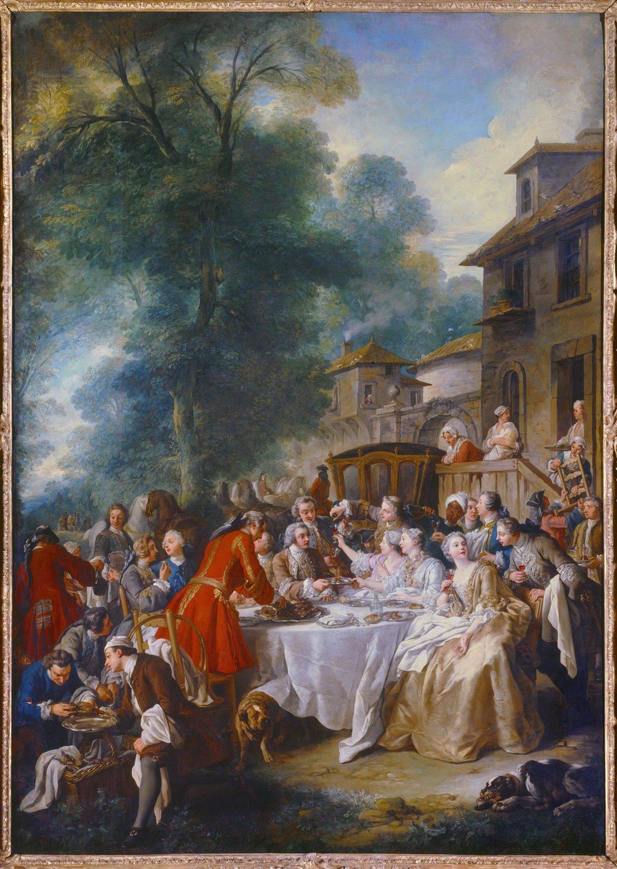 Jakt lunsj. Maleri av Jean Francois De Troy (1679-1752) av Francois de Troy
