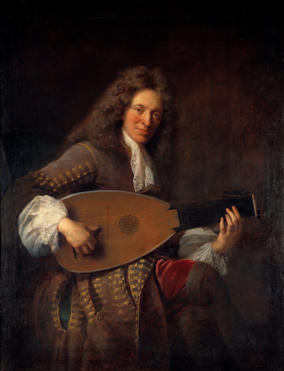Portrett av Charles Mouton (1626-1710) luthist Maleri av Francois de Troy (1645-1730) 1690 Søn. 1,38x1,06 m av Francois de Troy