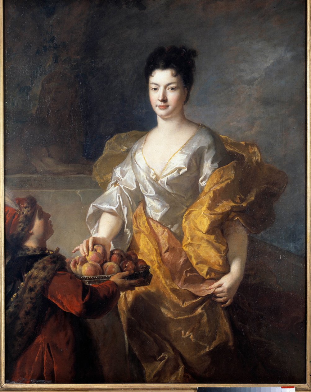 Portrett av hertuginnen av The Force. Maleri av Francois De Troy (1645 - 1730) av Francois de Troy