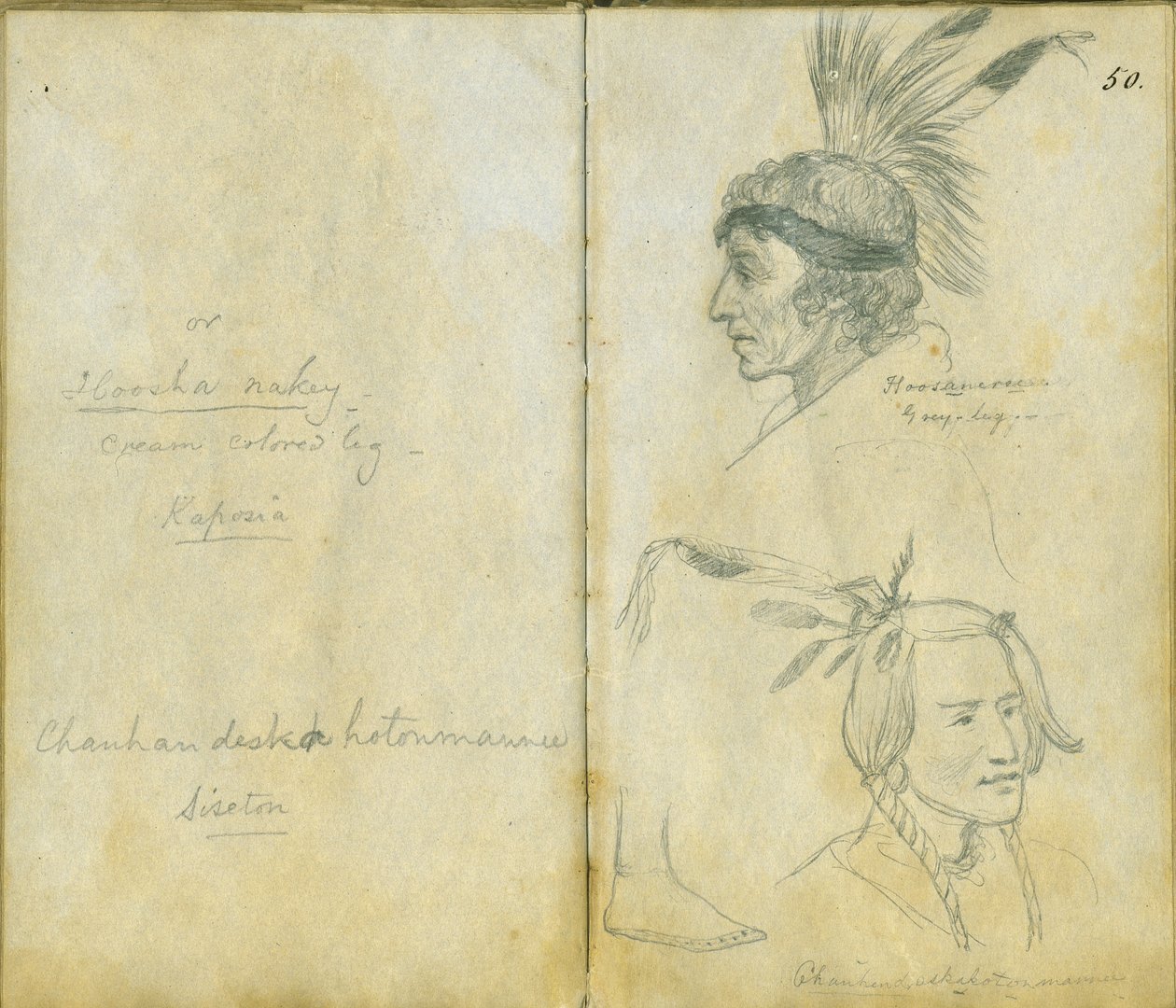 Portretter av Grey Leg og en uidentifisert Sisseton-mann, 1851 av Frank Blackwell Mayer