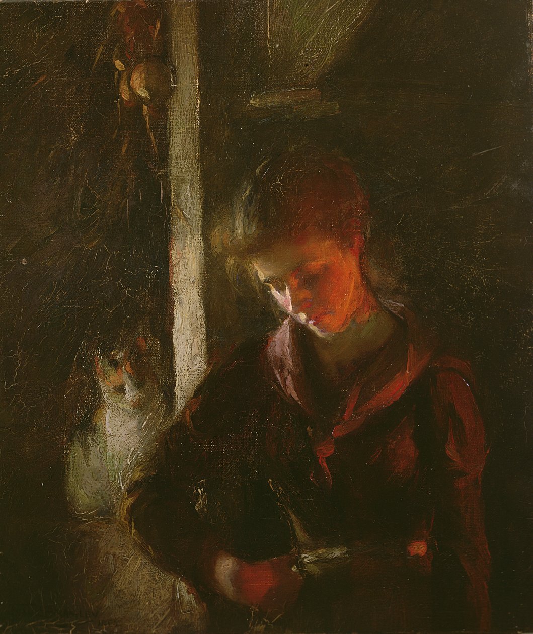 Ved peisen av Frank Bramley
