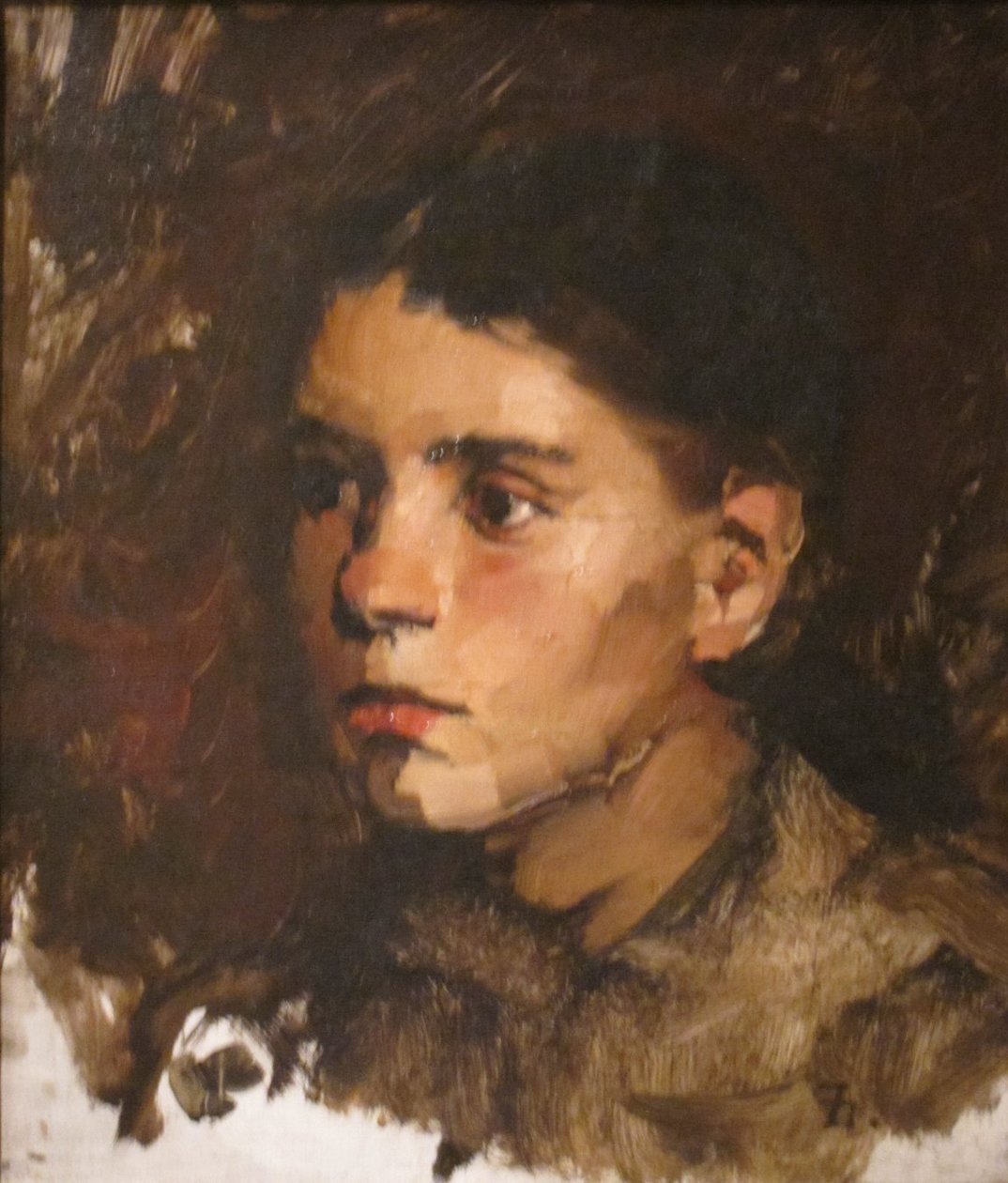 Hodet til en ung jente av Frank Duveneck