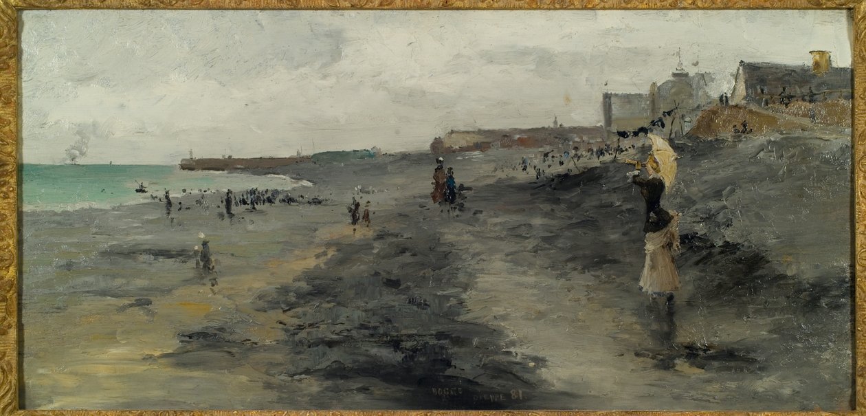 Strand av Dieppe, 1881 av Frank Myers Boggs