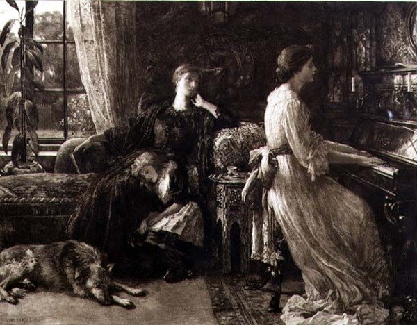 Minner, gravert av Herbert T. Dicksee (1862-1942) pub. av C.E. Clifford & Co. av Frank (after) Dicksee