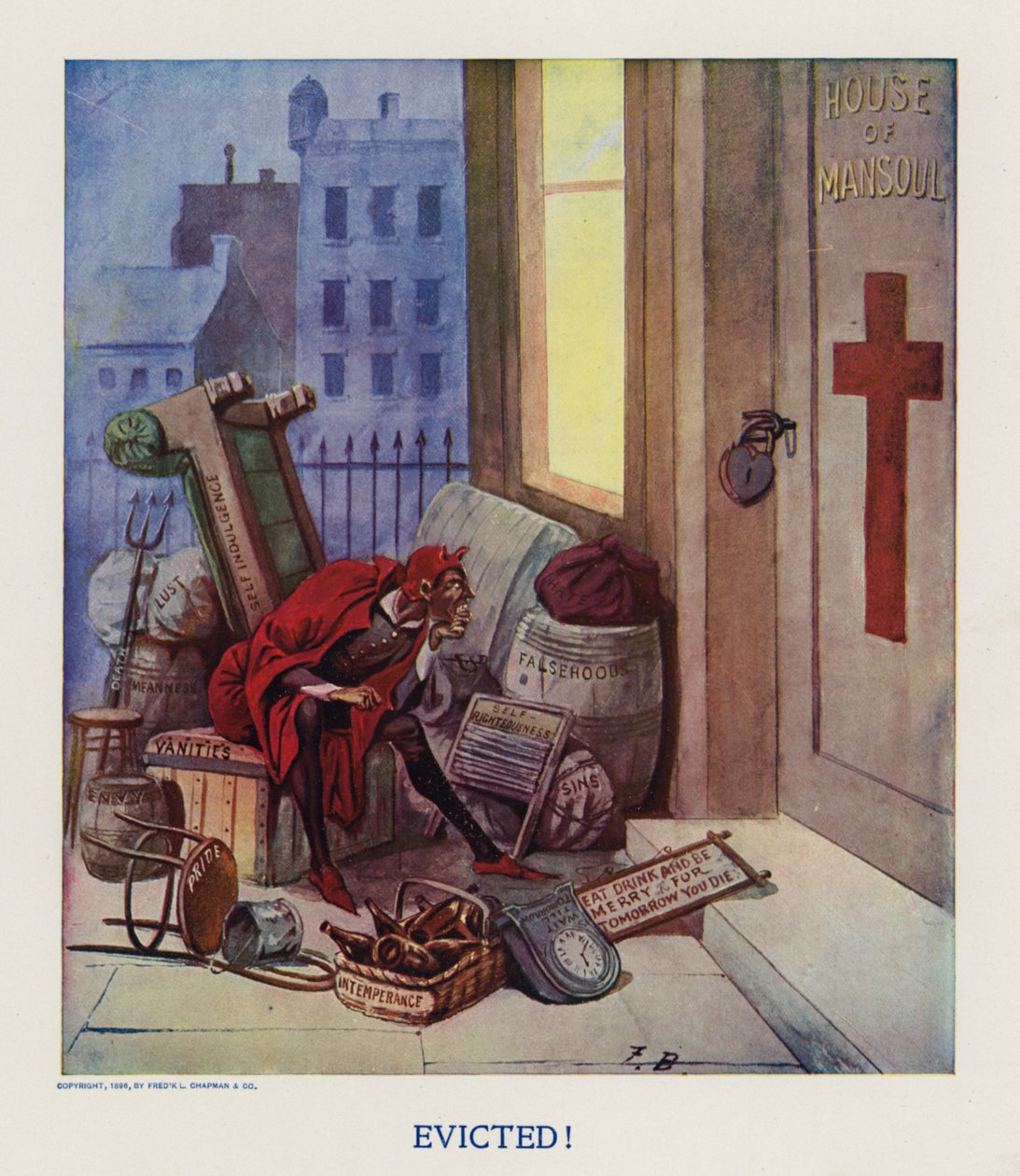 Utkastet! (fargelitografi) av Frank Beard