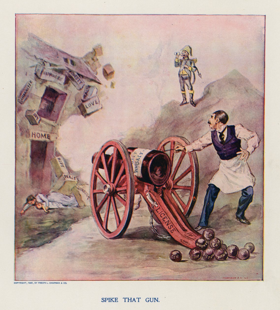 Spike That Gun! (fargelitografi) av Frank Beard