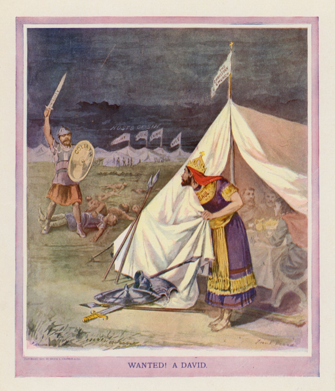 Ønskes! En David (fargelitografi) av Frank Beard