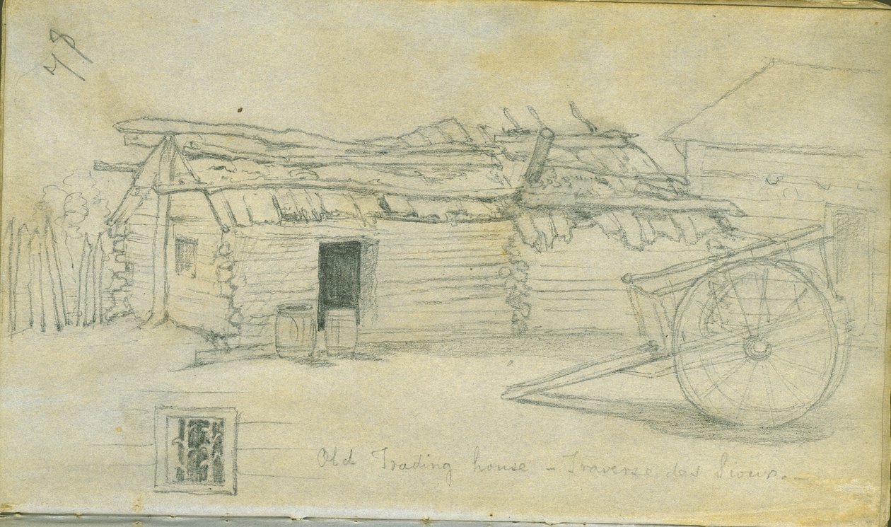Gammelt handelshus, Traverse des Sioux, 1851 av Frank Blackwell Mayer