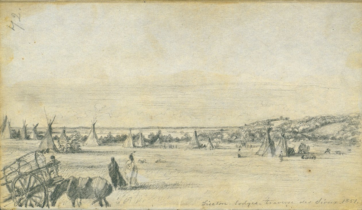 Siseton Lodges, Traverse des Sioux, 1851 av Frank Blackwell Mayer