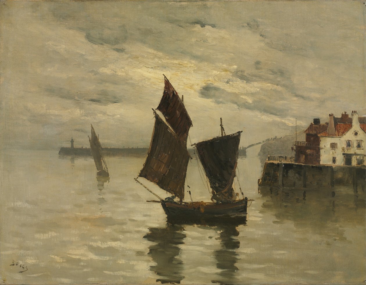 Havnescene, udatert. av Frank Boggs