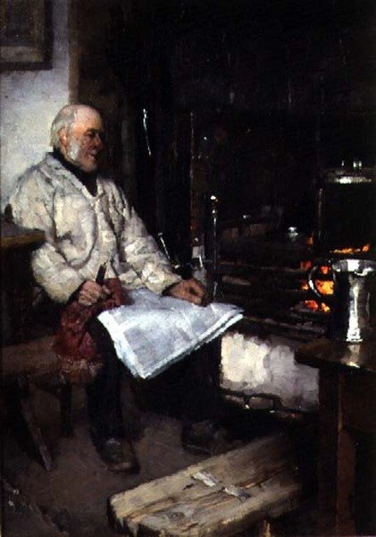 Vinter (olje på lerret) av Frank Bramley