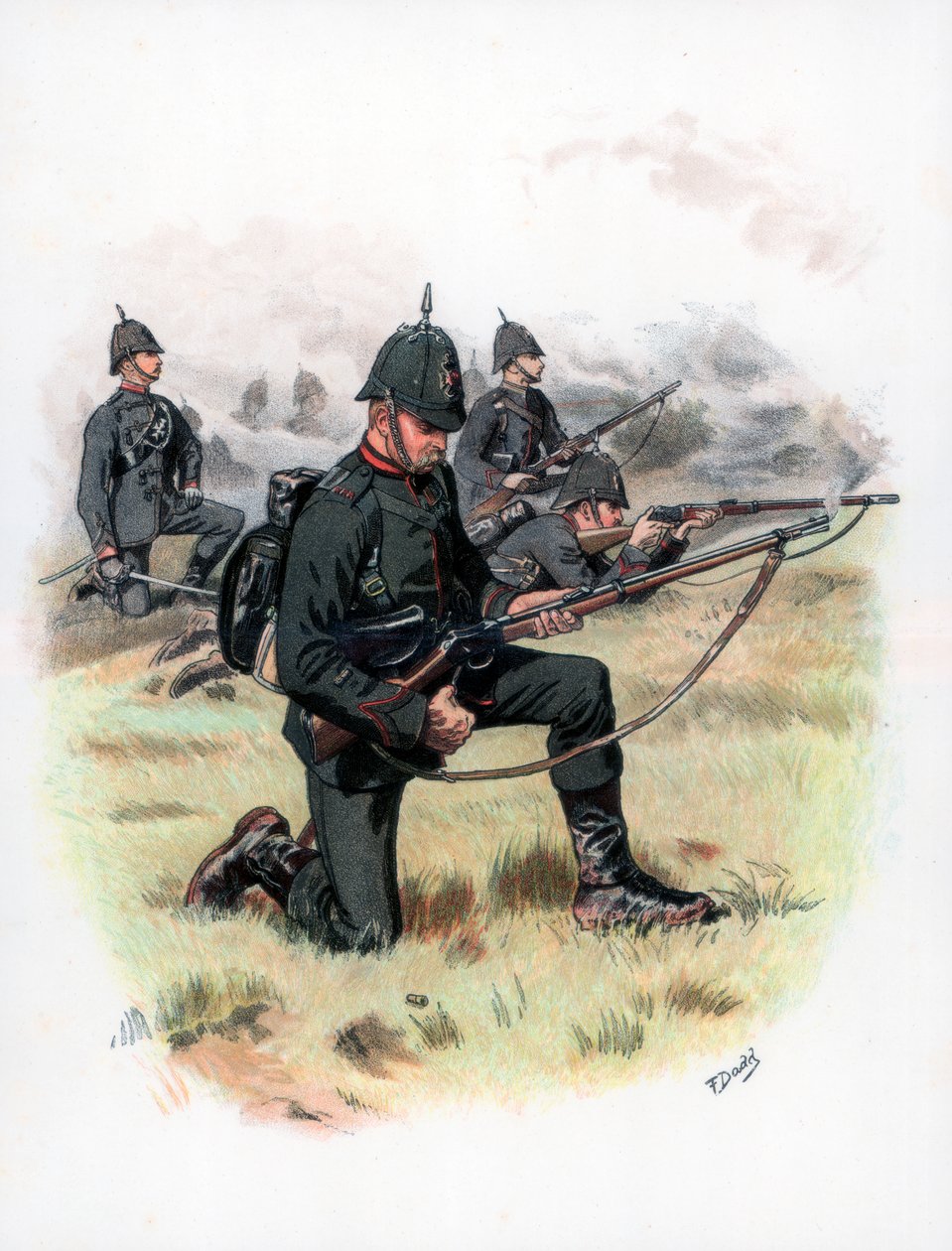 Marching Order, The Kings Royal Rifle Corps tidligere 60th Rifles, 1889. av Frank Dadd