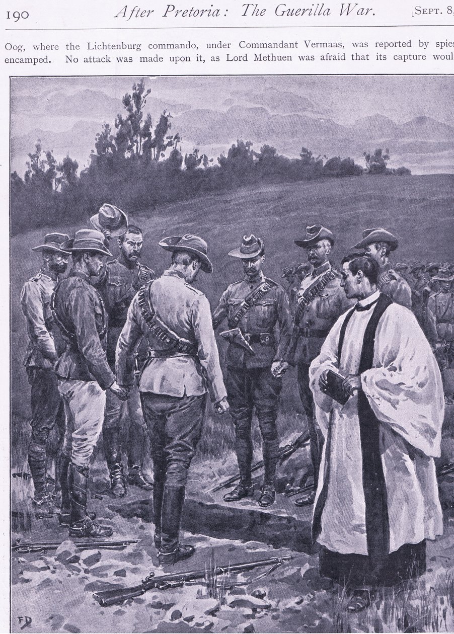 Hevnens ed, illustrasjon fra After Pretoria: The Guerilla War, 1902 av Frank Dadd