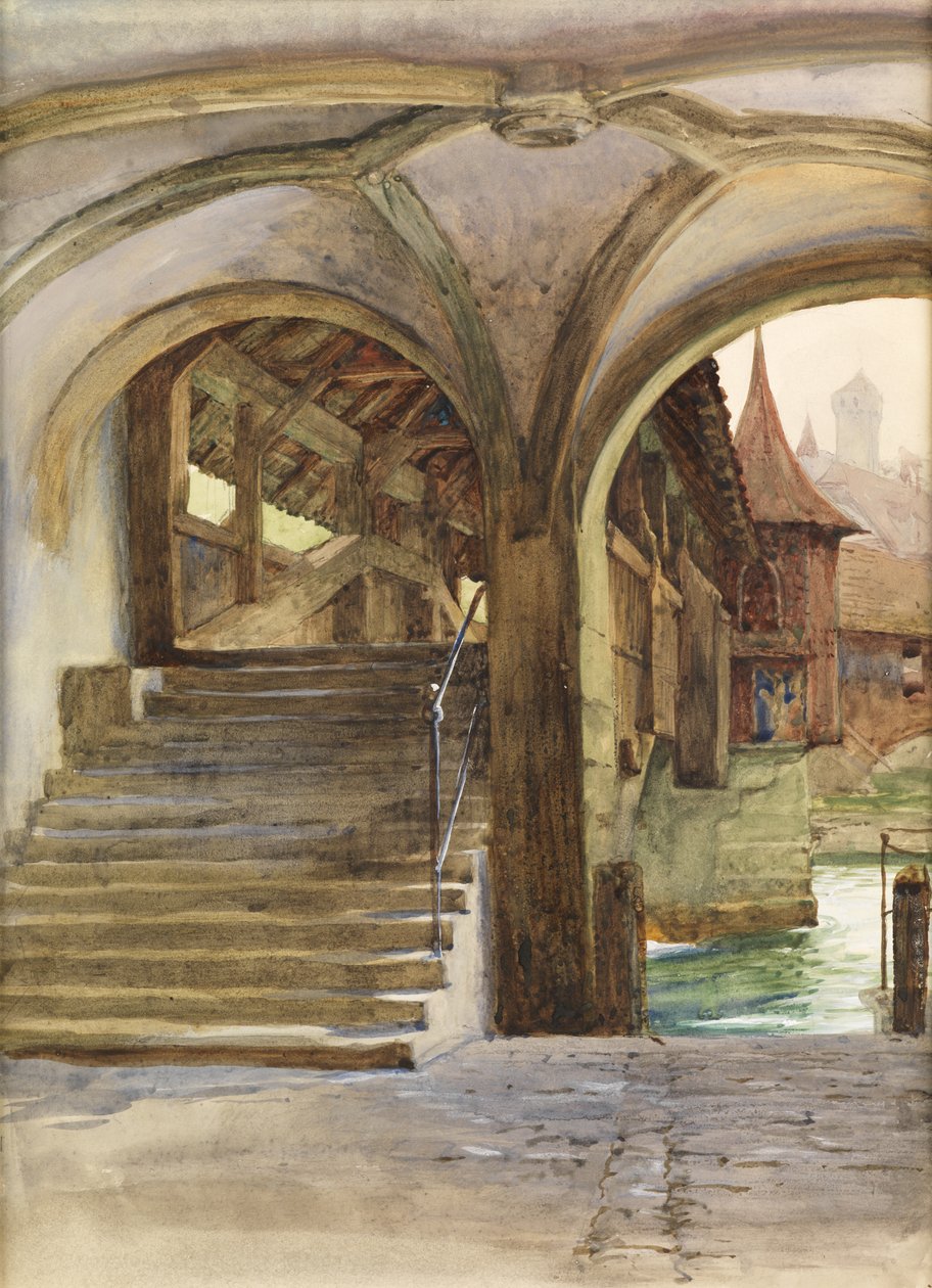 Broen ved Luzern av Frank Dicksee