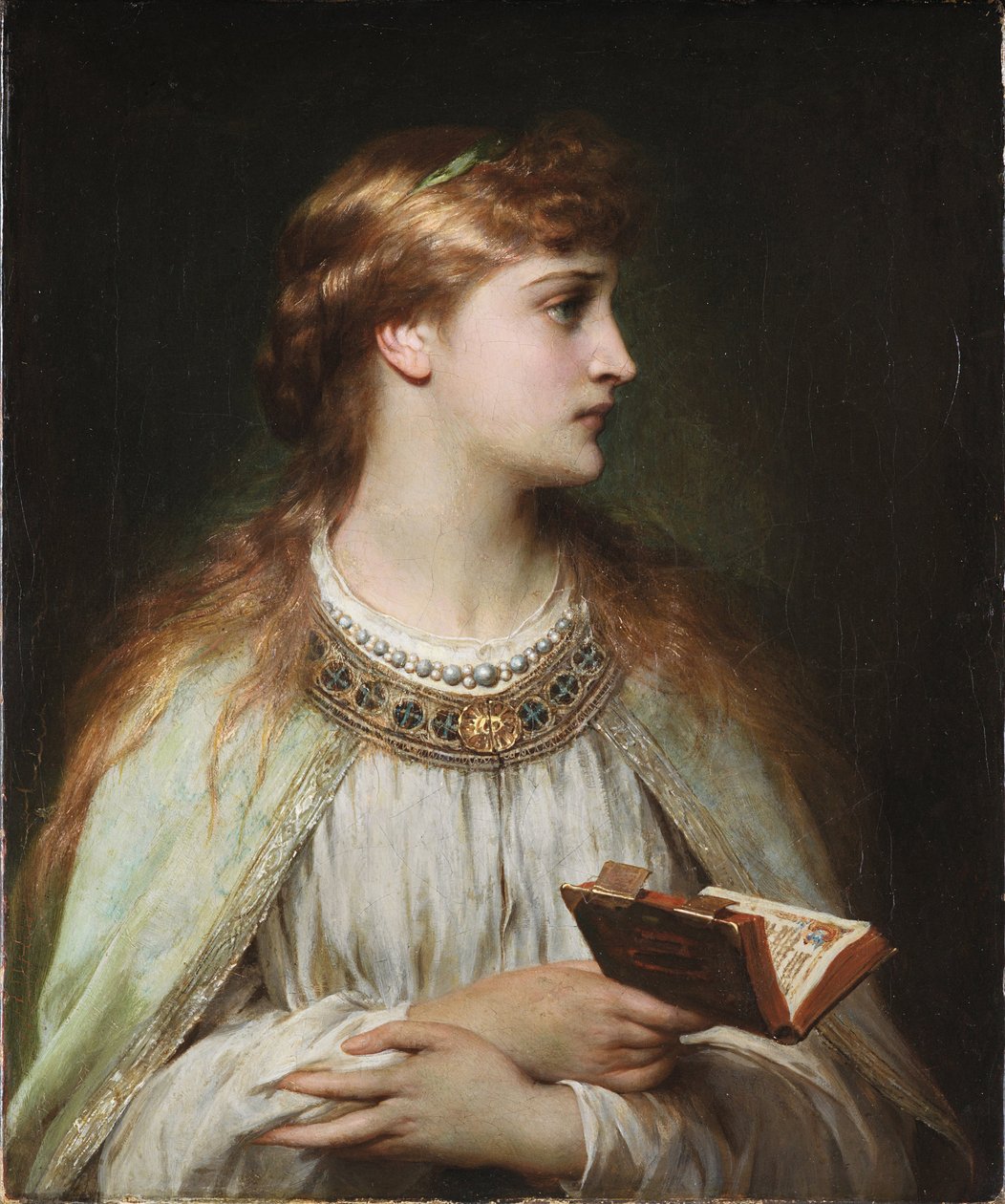 Ophelia, fra skuespillet Hamlet av William Shakespeare, ca. 1864 av Frank Dicksee