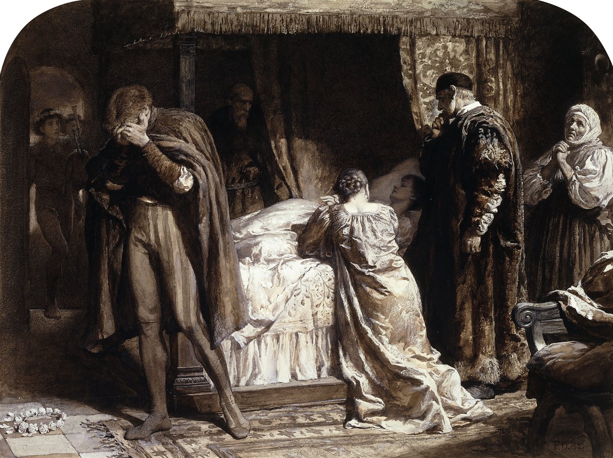 Scener fra Romeo og Julie: Julies kammer av Frank Dicksee