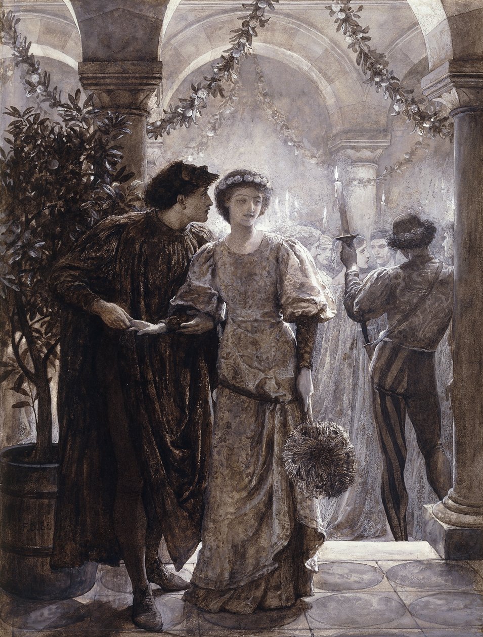 Scener fra Romeo og Julie: Ballscenen av Frank Dicksee