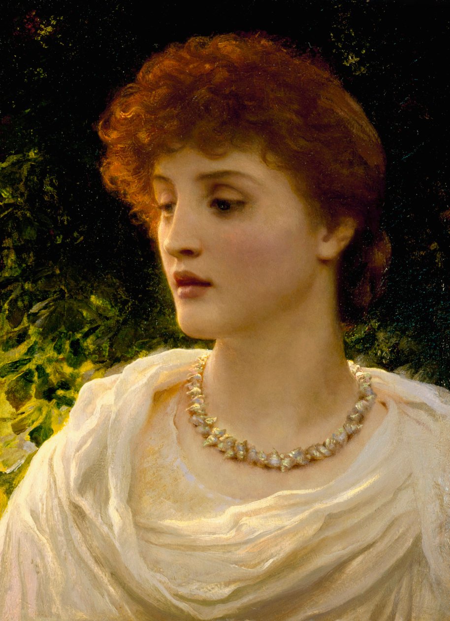 «Sylvia» Portrett av en ung kvinne fra det viktorianske engelske borgerskapet. Maleri av Frank Dicksee (1853–1928) Privat samling av Frank Dicksee