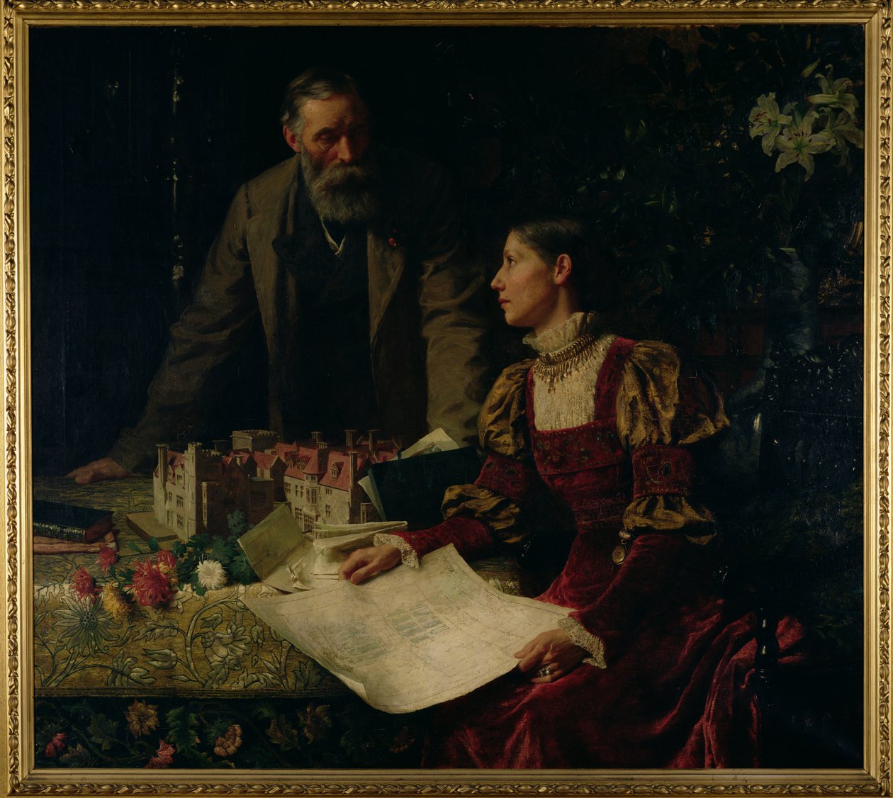 Husbyggerne, 1879 av Frank Dicksee