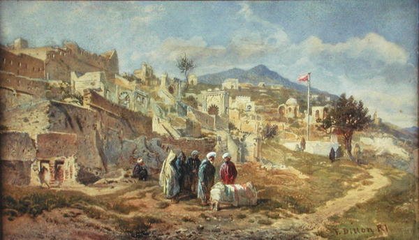 En arabisk kirkegård, 24. oktober 1882 (akvarell og blyant på papir) av Frank Dillon