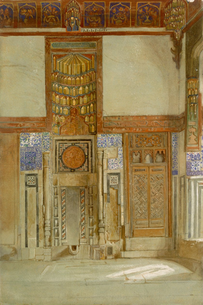 Interiør i huset til Mufti Sheikh El Mahadi, Kairo av Frank Dillon