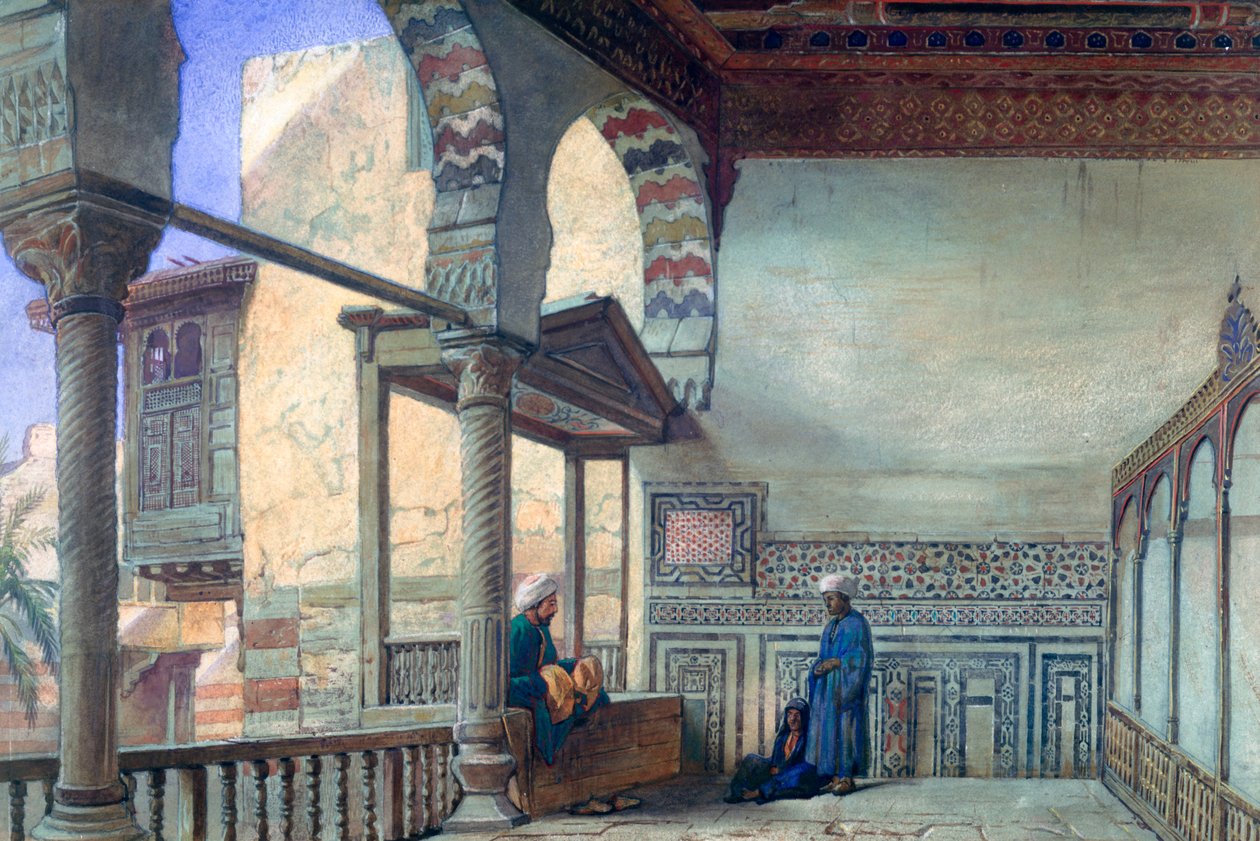 Loggia, sommermottak, Memlook Radnau Beys House, Kairo, 1870 av Frank Dillon