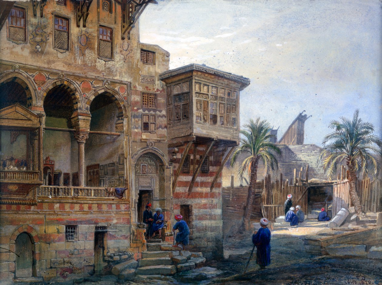 Huset til Mameluke Radnau Bey, Kairo, 1870 av Frank Dillon