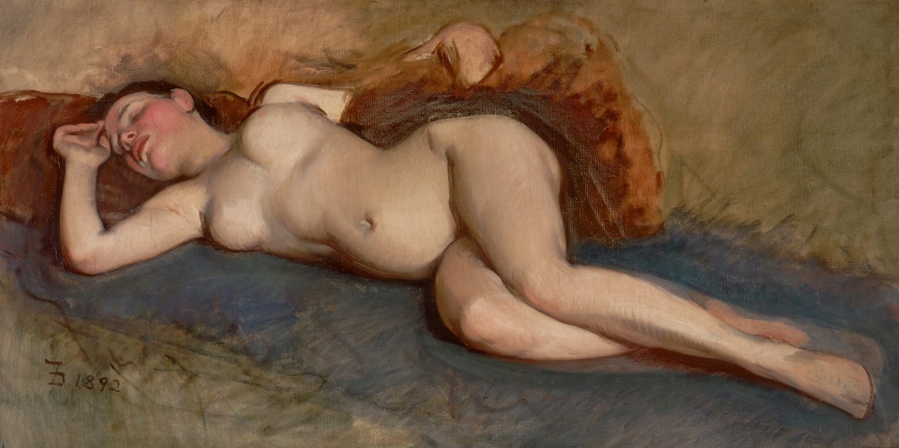Liggende naken av Frank Duveneck