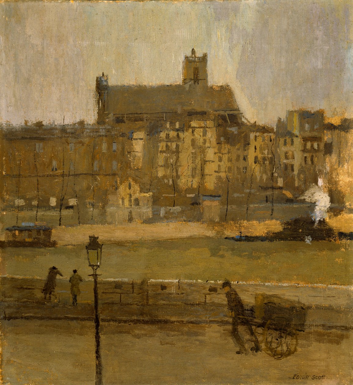 Quai de la Seine, St. Gervais kirke, n.d. av Frank Edwin Scott