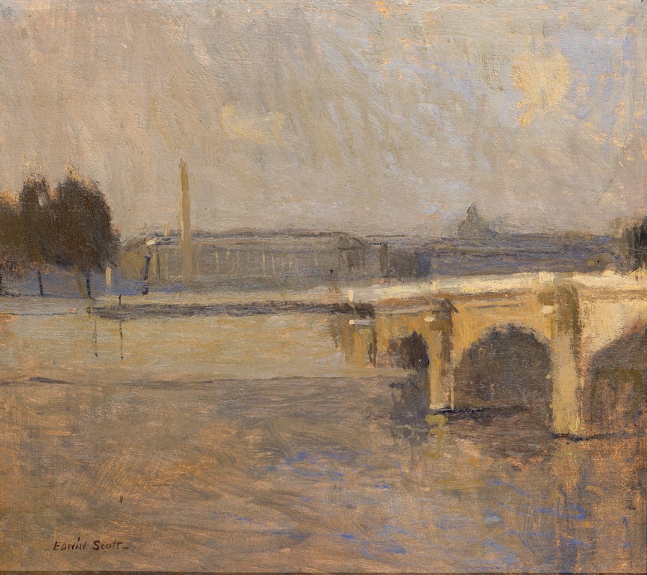 Seine i Paris, Pont de la Concorde, n.d. av Frank Edwin Scott
