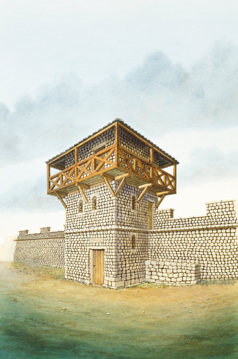 Hadrians mur: Brunton Turret, c2nd century, c1990-2010 av Frank Gardiner