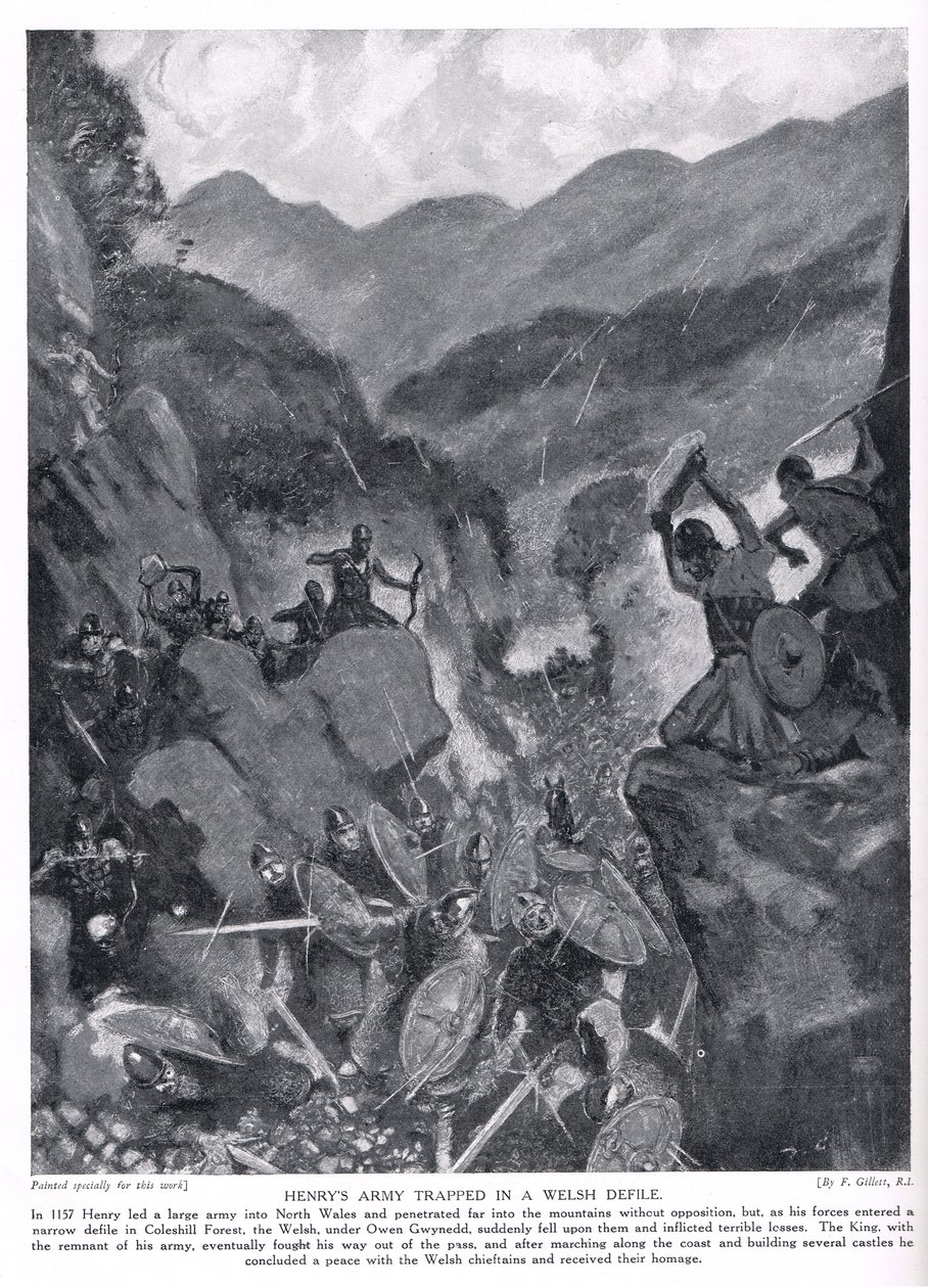 Henrys hær fanget i en walisisk uren, 1920-tallet av Frank Gillett
