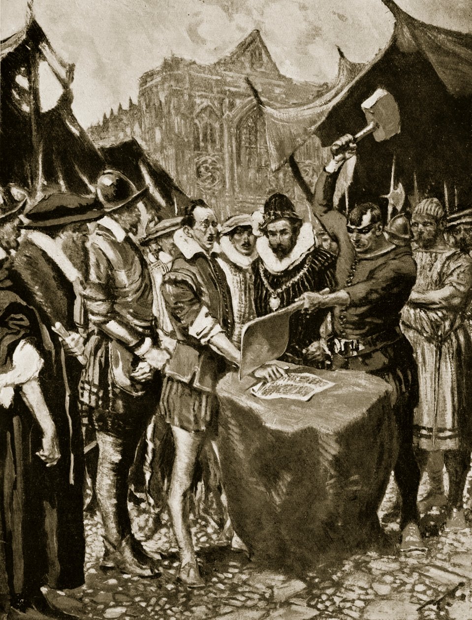 Stubbs har hånden kuttet av, 1521, illustrasjon fra 