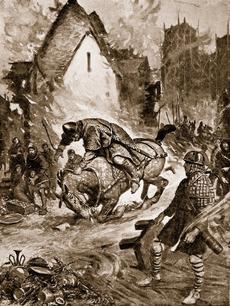 William dødelig skadet ved Mantes, illustrasjon fra 