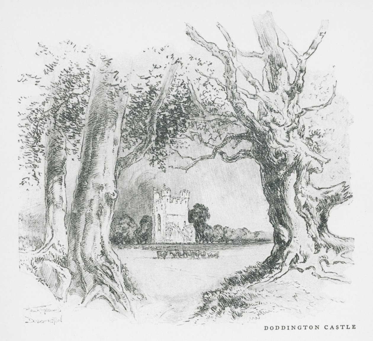 Doddington slott (lito) av Frank Greenwood