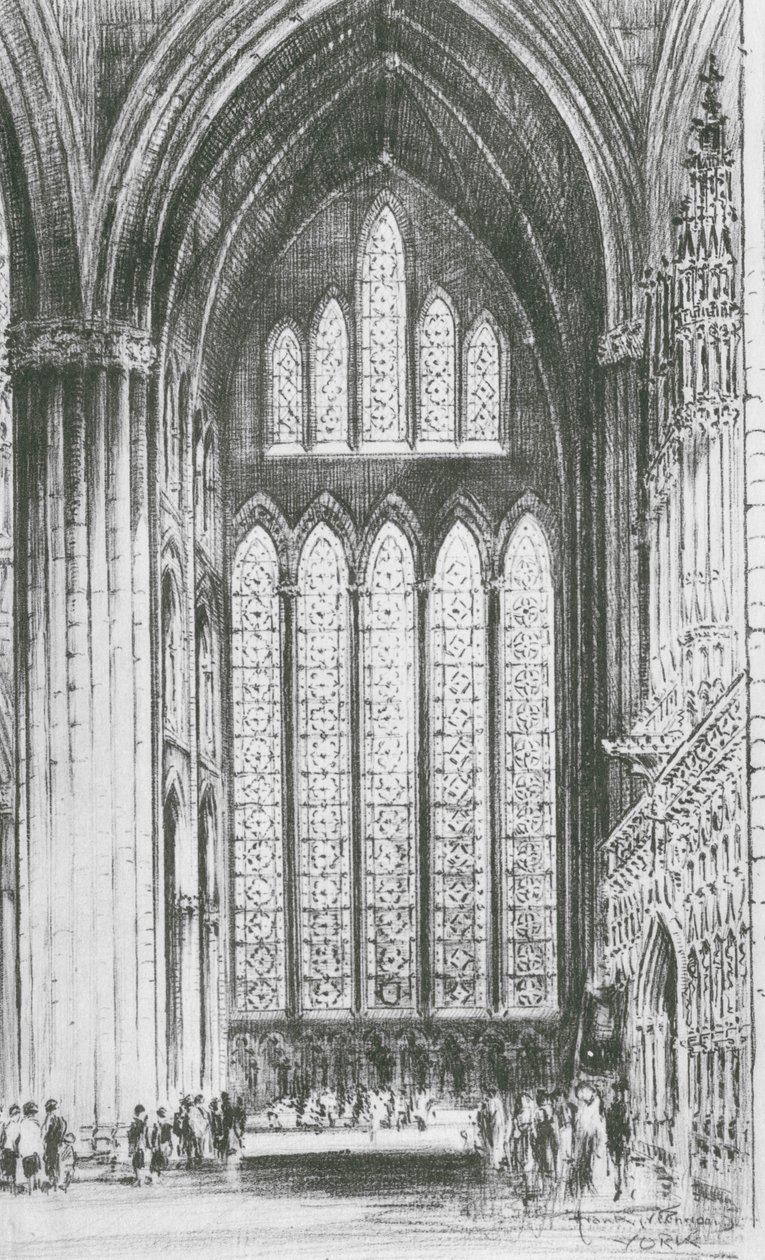 Vinduet med de fem søstrene, York Minster (lito) av Frank Greenwood