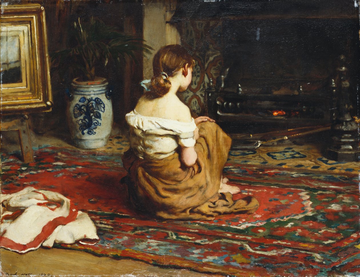 Ved brannen, 1878 av Frank Holl