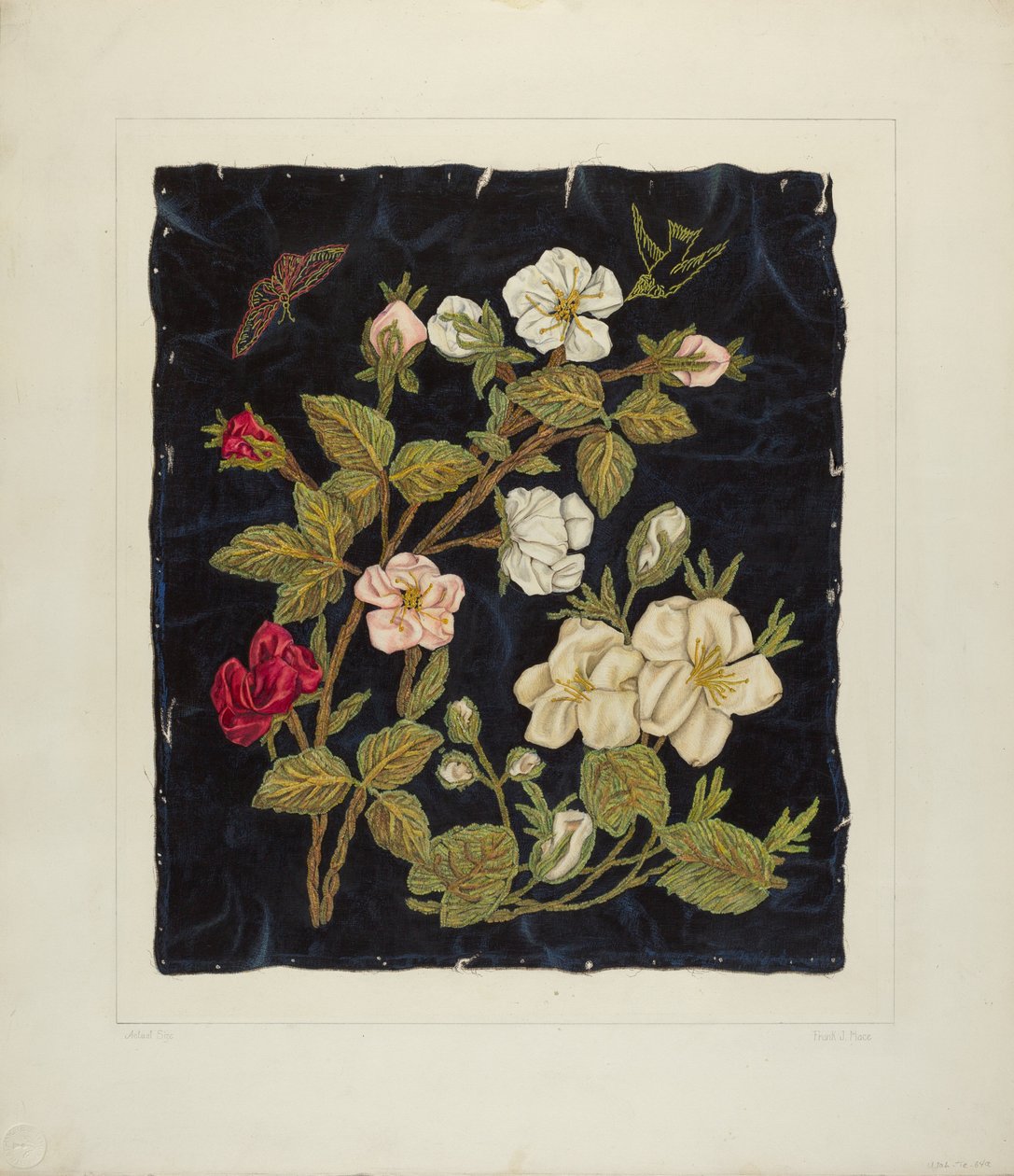 Håndlagde blomster på svart av Frank J. Mace