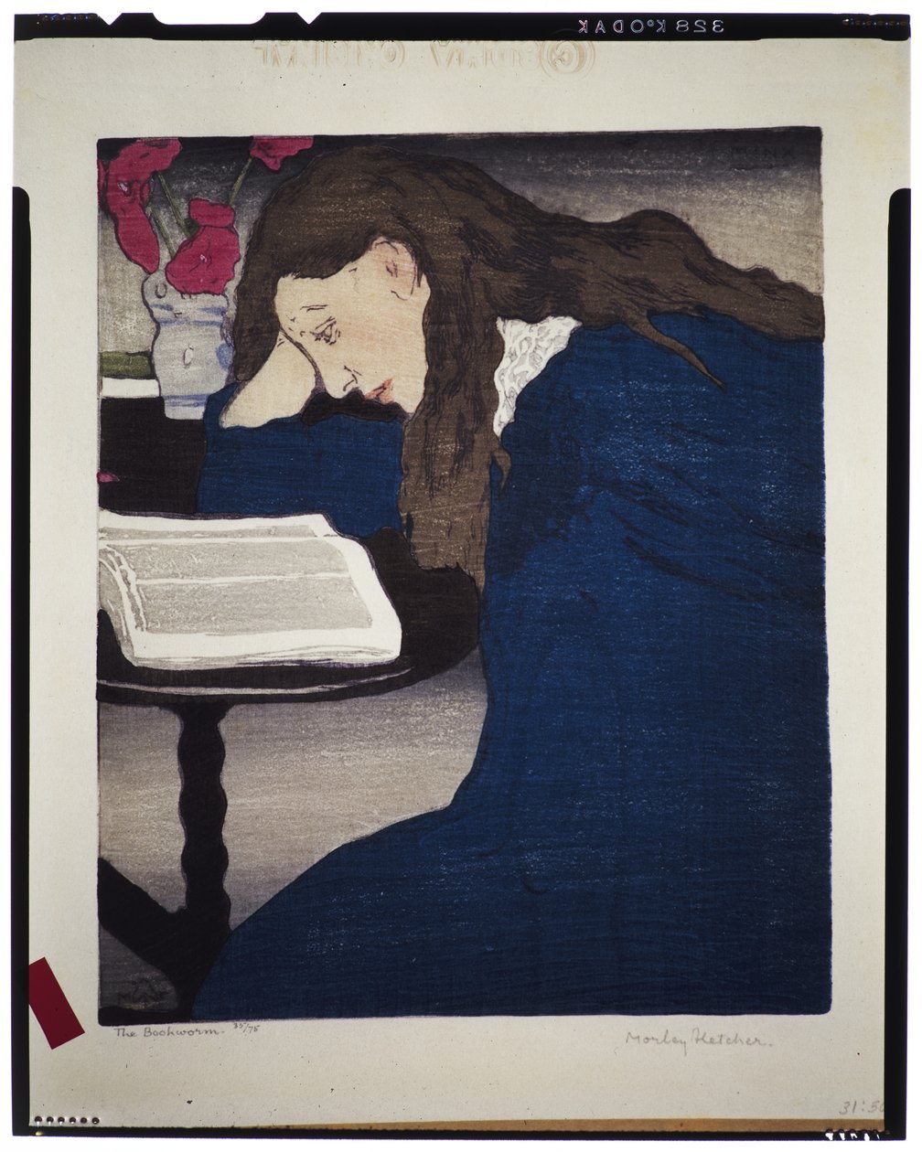 The Bookworm, ca. 1920-25 (tresnitt) av Frank Morley Fletcher