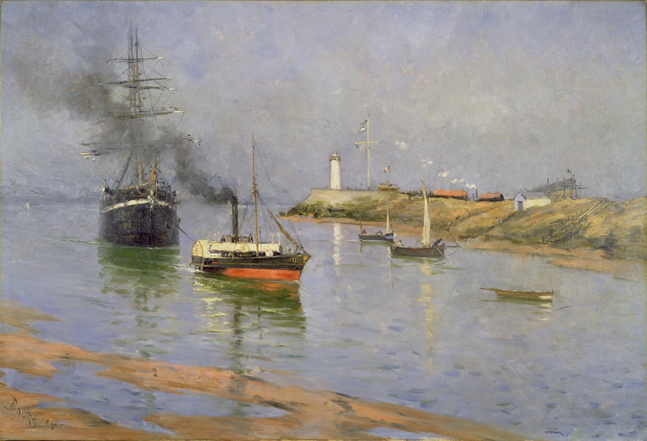 Havnen i Honfleur, 1886 av Frank Myers Boggs