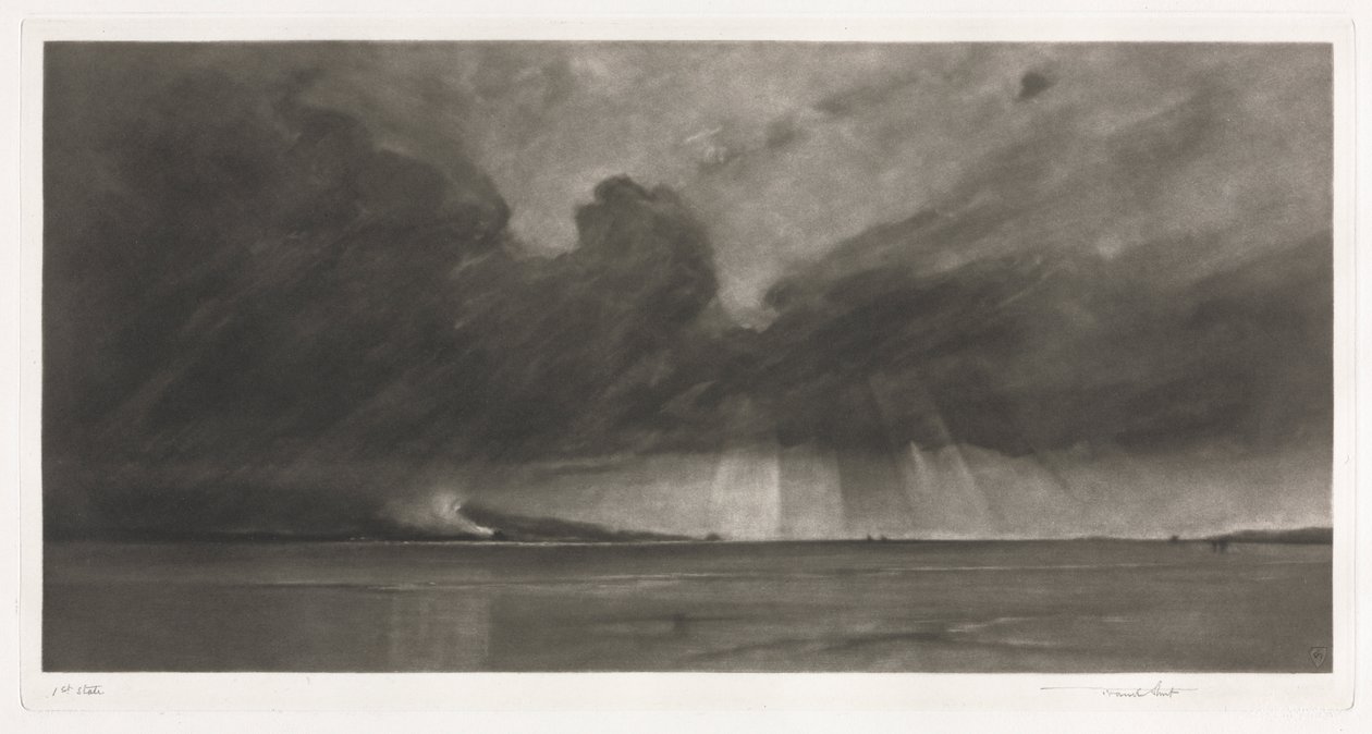 Sky mars over Sands of Dee av Frank Short