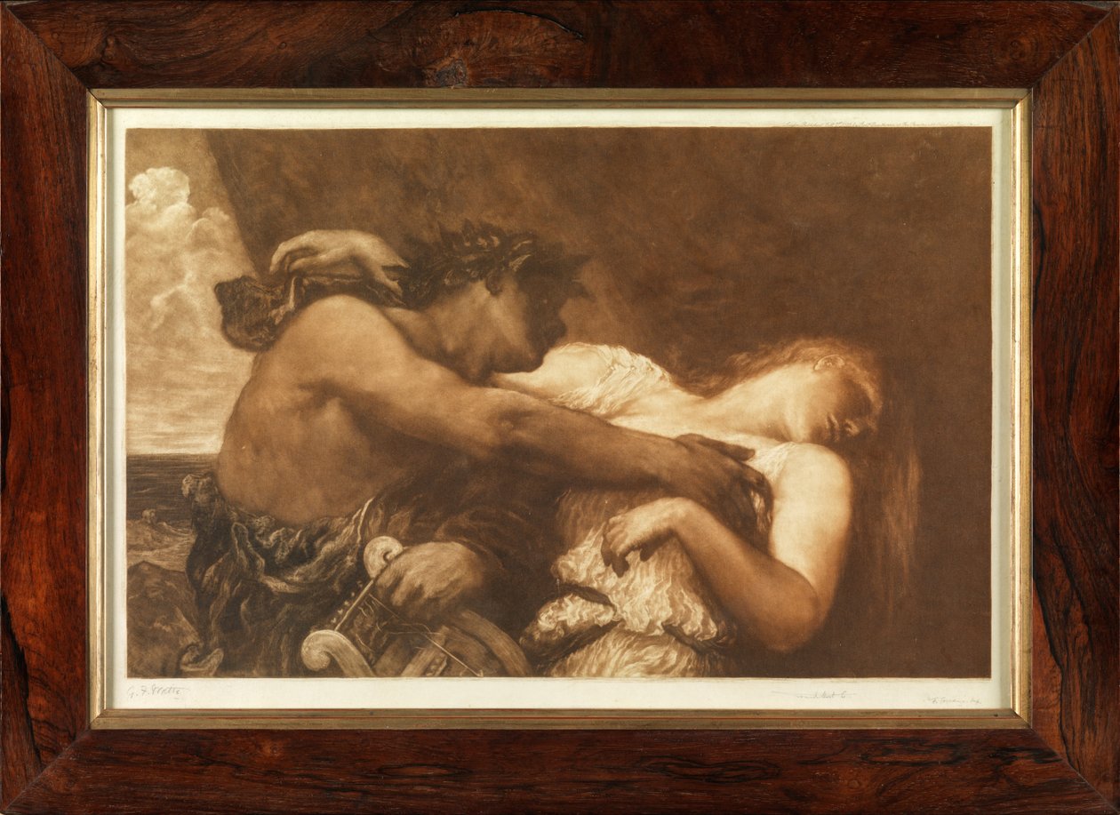 Orfeus og Eurydike (mezzotint) av Frank Short